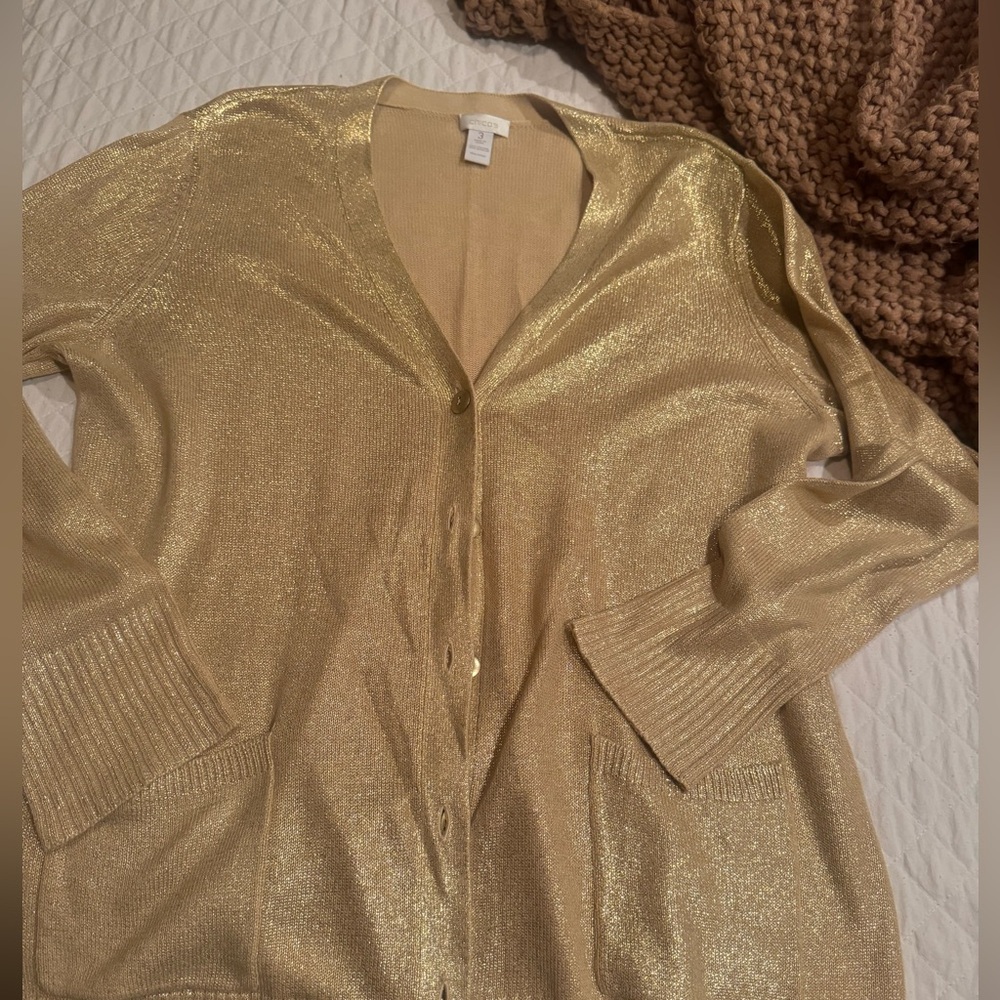 Chico’s Gold Cardigan
